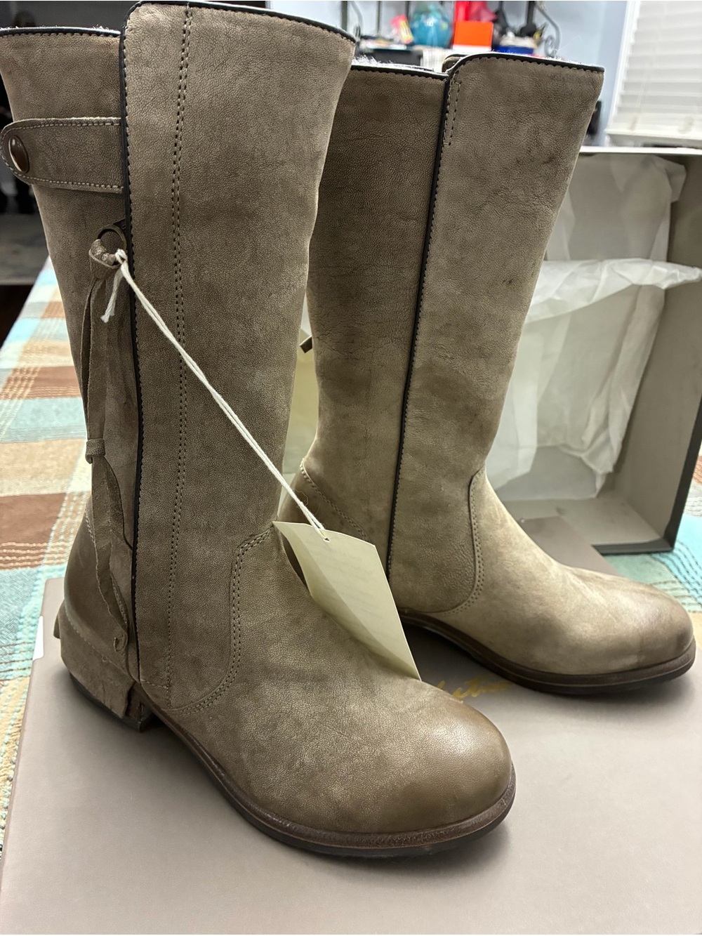 Women’s Tall Leather Riding Boots - Taupe